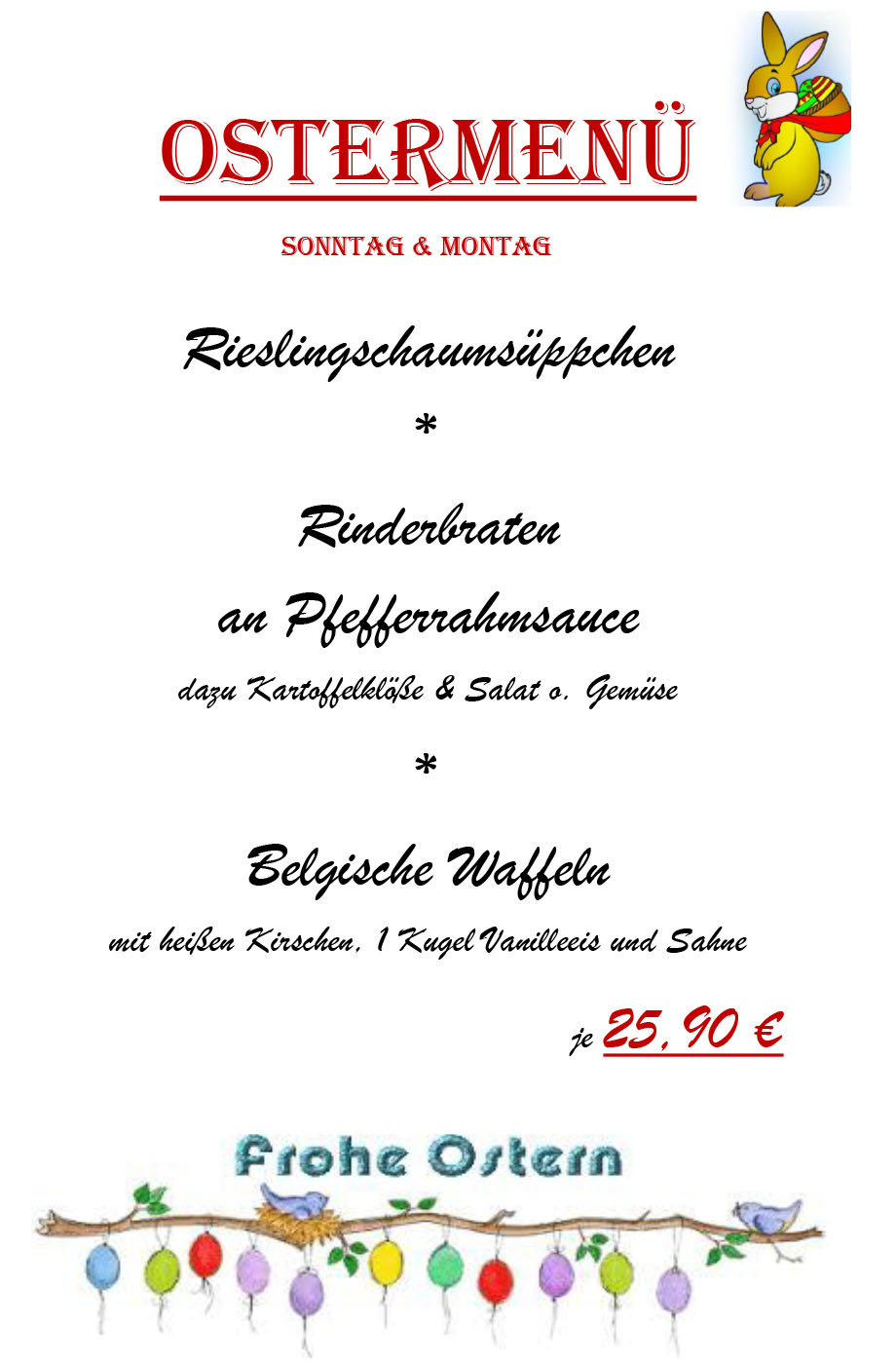 Hotel Zur Kripp - Ostermenü 2025