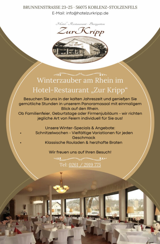 Winterzauber am Rhein im Hotel-Restaurant „Zur Kripp